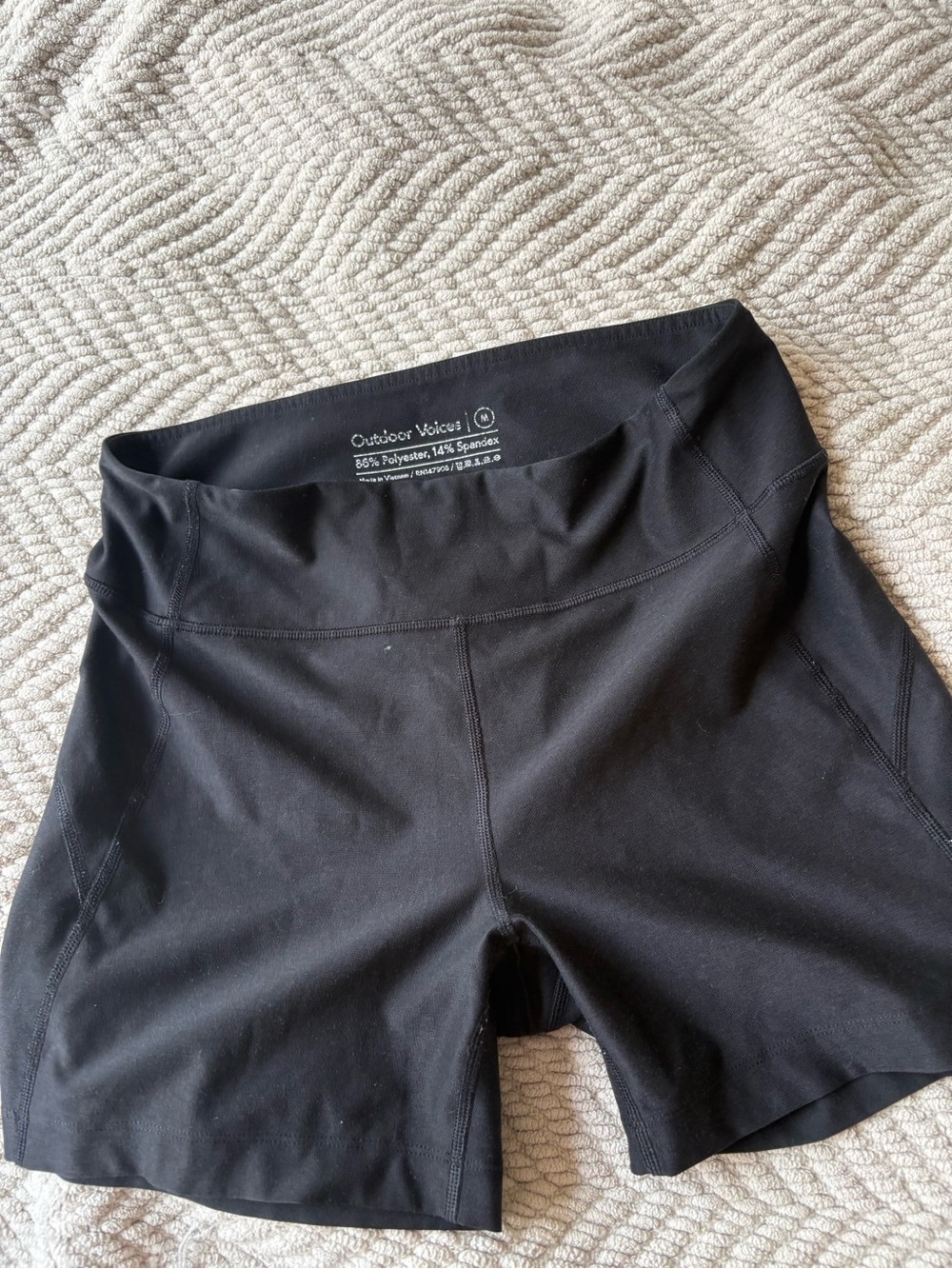 Outdoor Voices Black High-Rise Bike Shorts